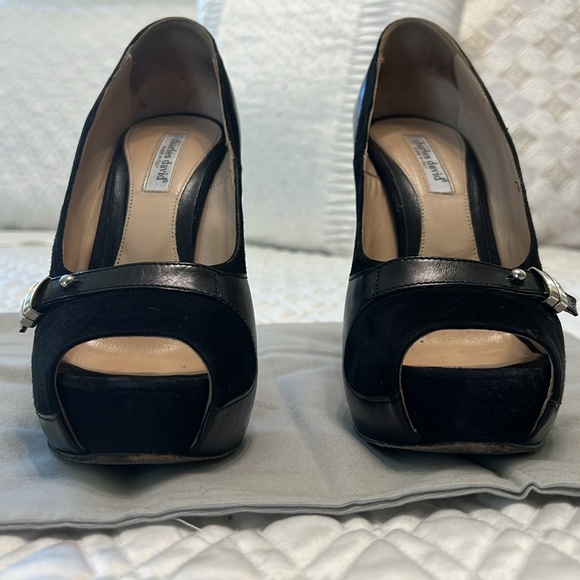 Charles David made in Italy with hidden Platform in Black Leather & Suede - Picture 7 of 13